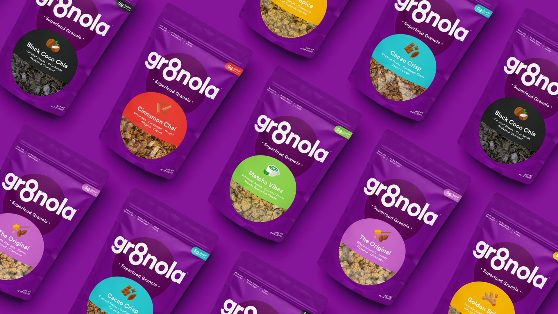 Gr8nola packaging design variant with clean visual style