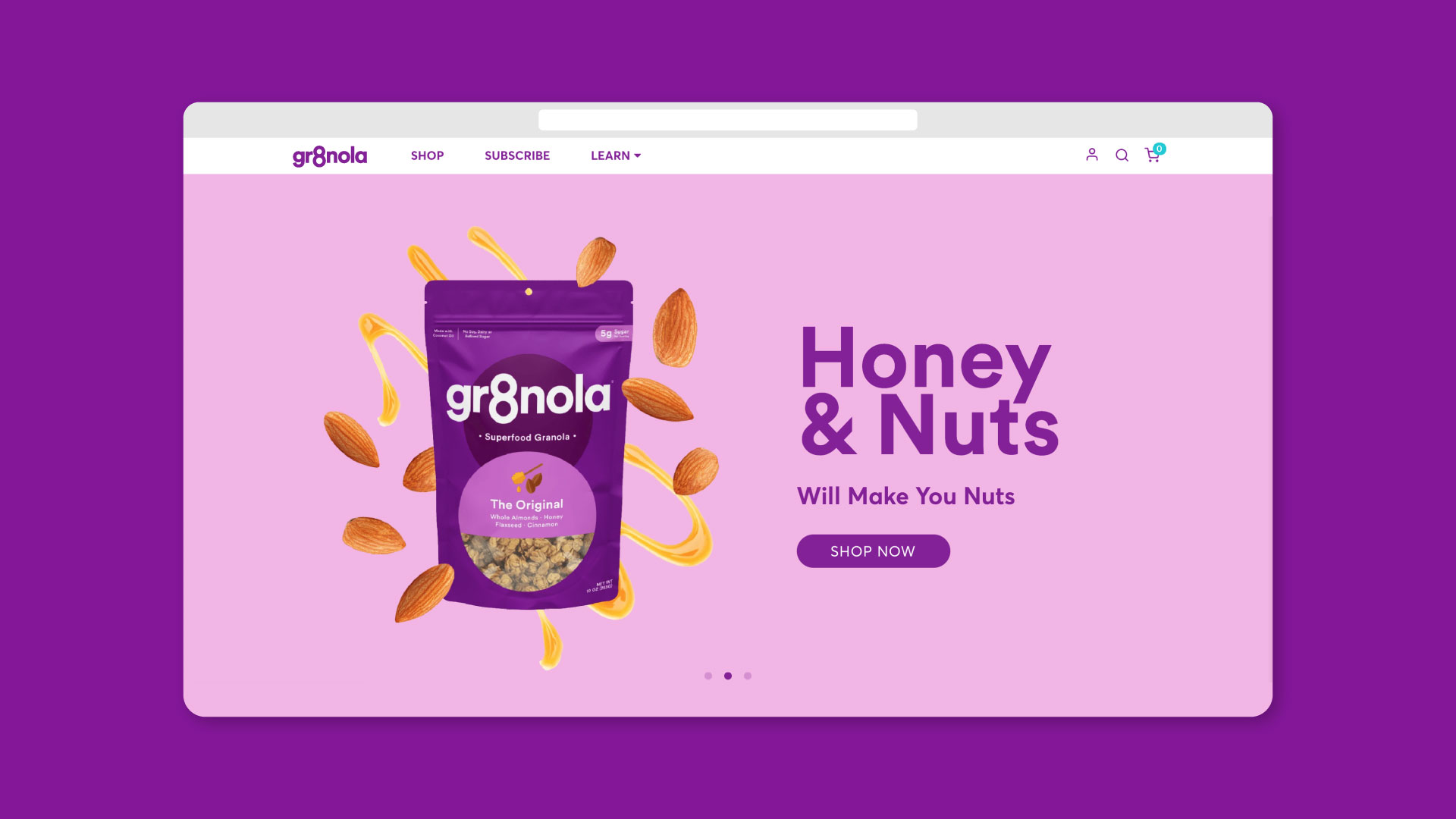 Gr8nola packaging design variant showing consistent brand system