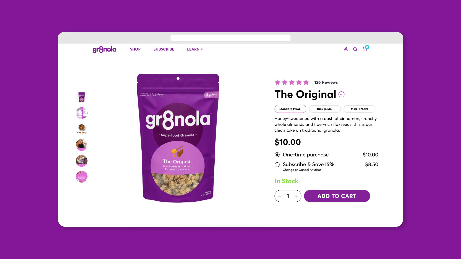 Gr8nola packaging design flavour variant in consistent design language