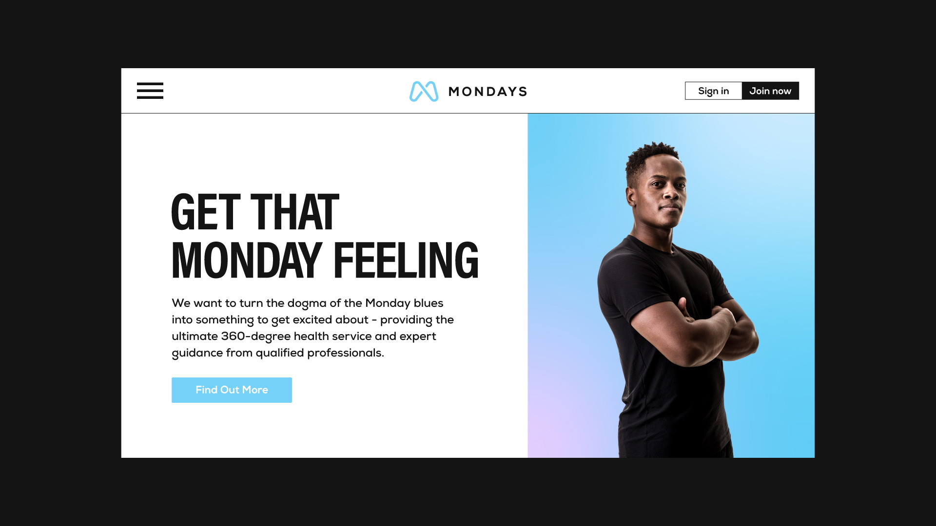 Mondays brand identity promotional collateral