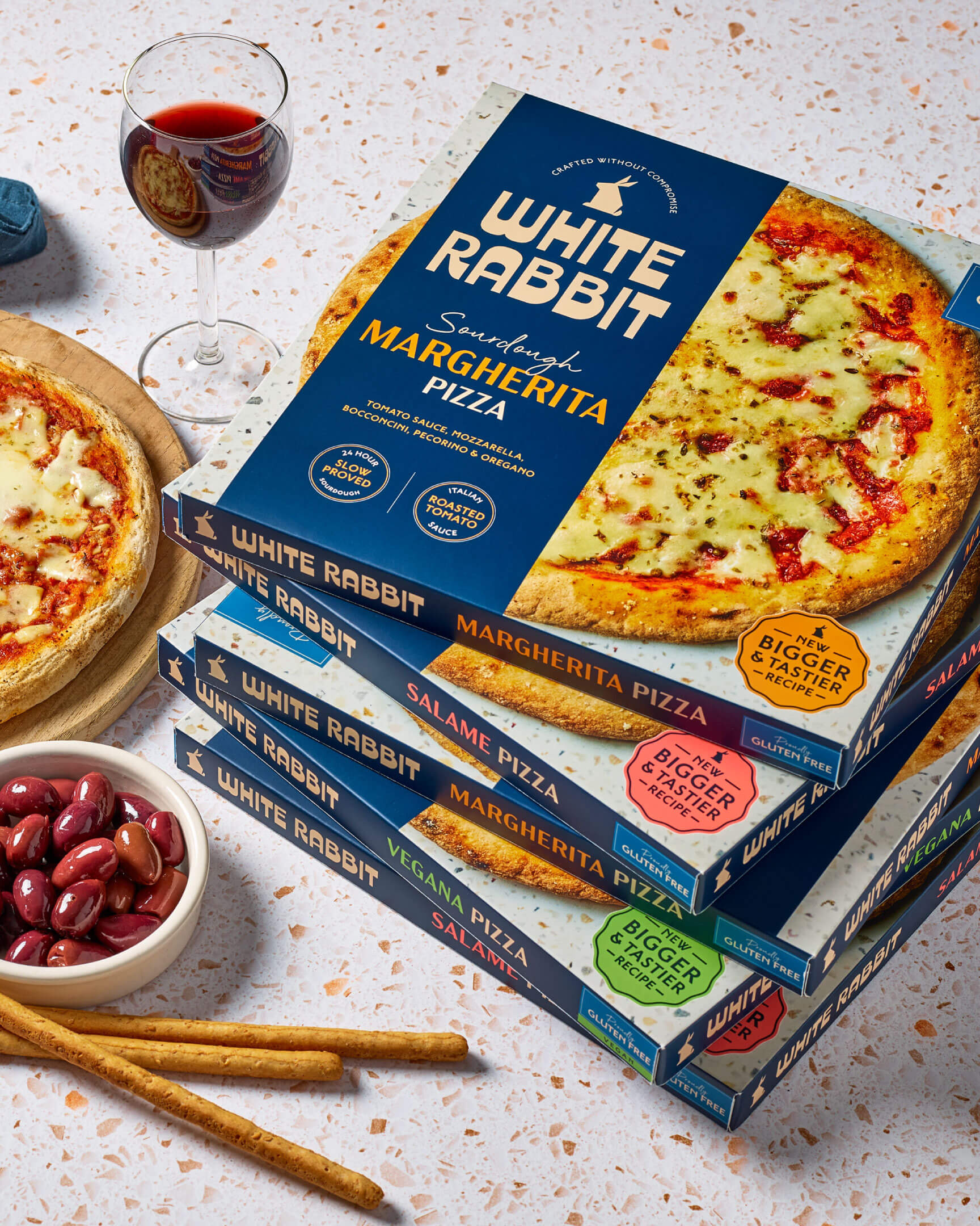 White Rabbit Pizza Co. brand identity pillars showing Italian provenance and premium credentials