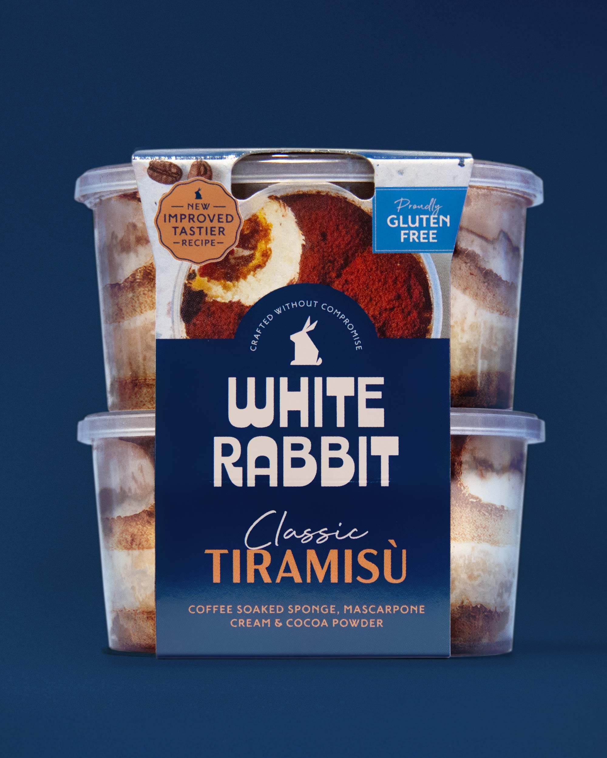 White Rabbit Pizza Co. brand identity logo treatment and visual system on packaging