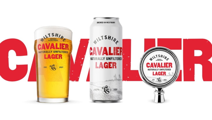 Cavalier Unfiltered Lager hero brand shot by packaging design agency Deuce Studio