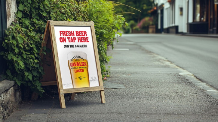Cavalier Unfiltered Lager mascot illustration and brand world