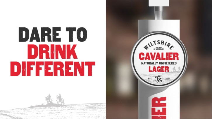 Cavalier Unfiltered Lager chalkboard signage and campaign typography