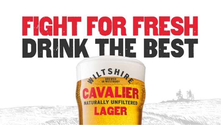 Cavalier Unfiltered Lager brand identity with letterpress typography heritage