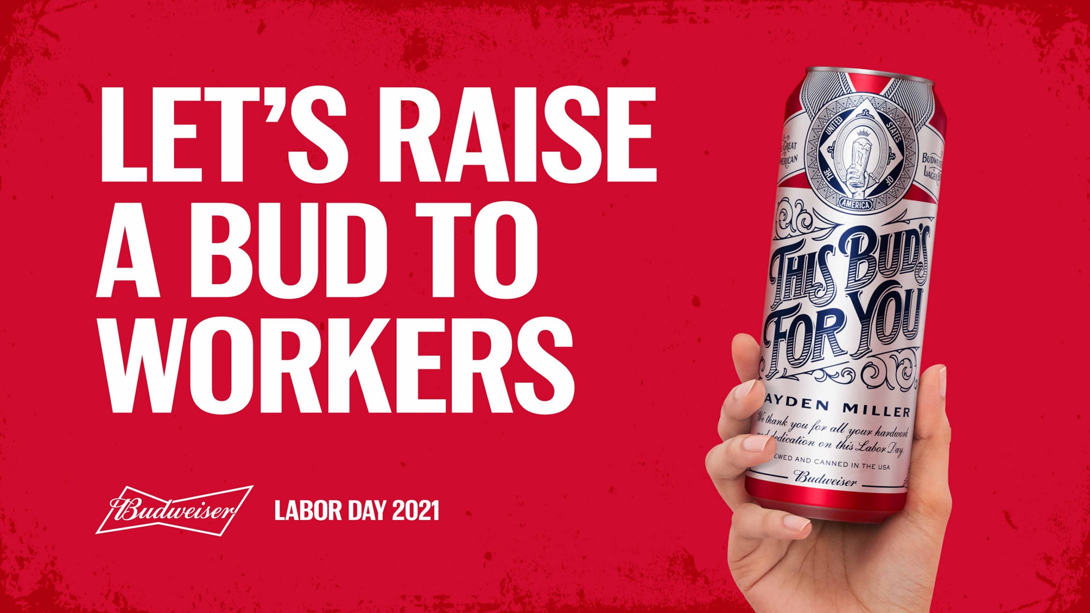 Budweiser Raise a Bud campaign social media content featuring honoured workers