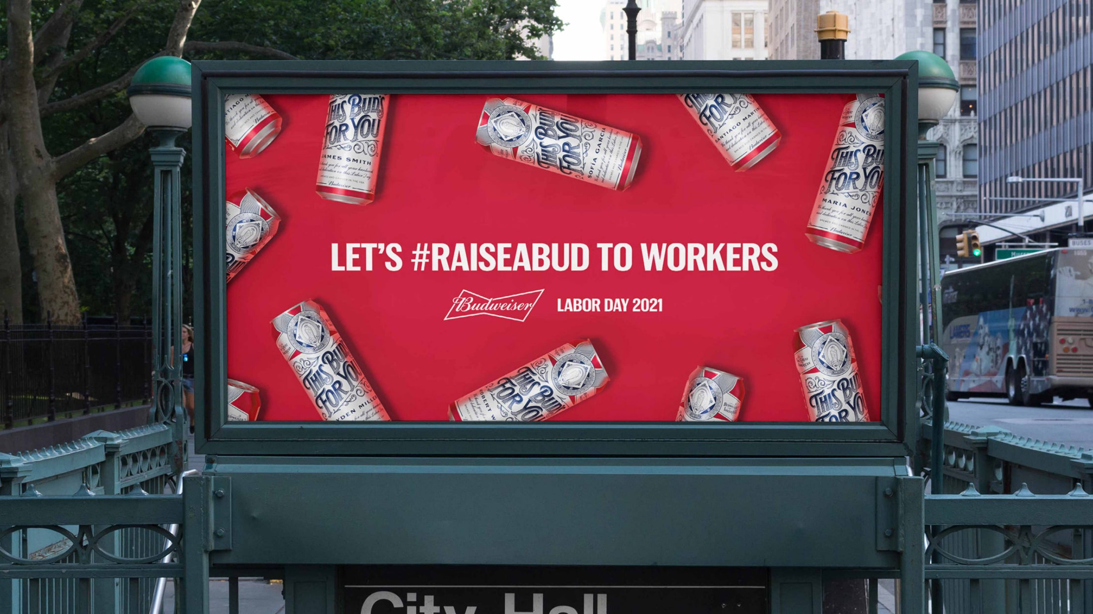 Budweiser Raise a Bud campaign social media imagery