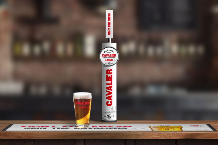 Cavalier Unfiltered Lager brand identity by Deuce Studio for True Story Brewing