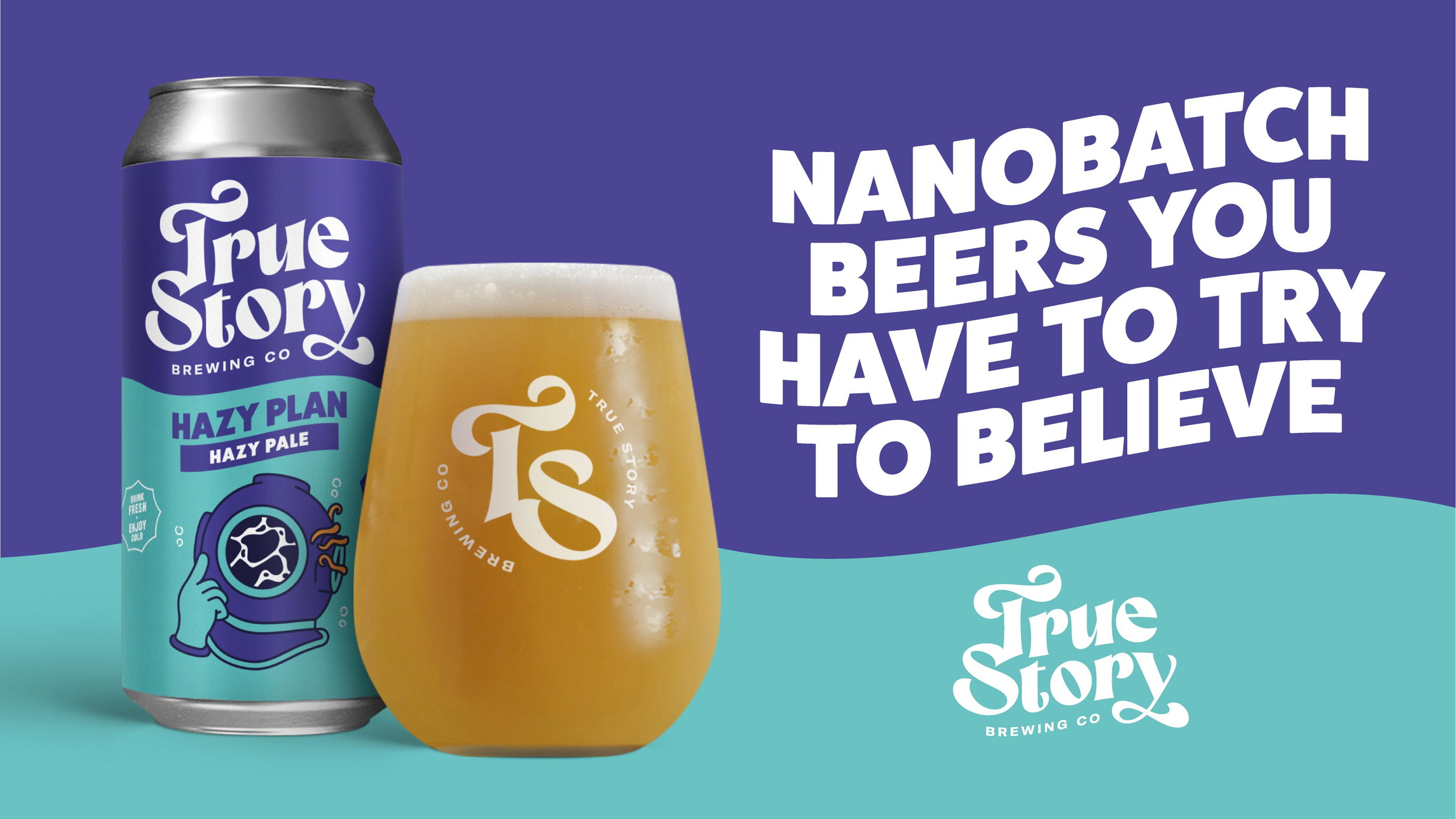 True Story Brewing Co. brand identity landscape promotional poster