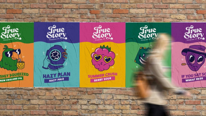 True Story Brewing Co. brand identity poster collection