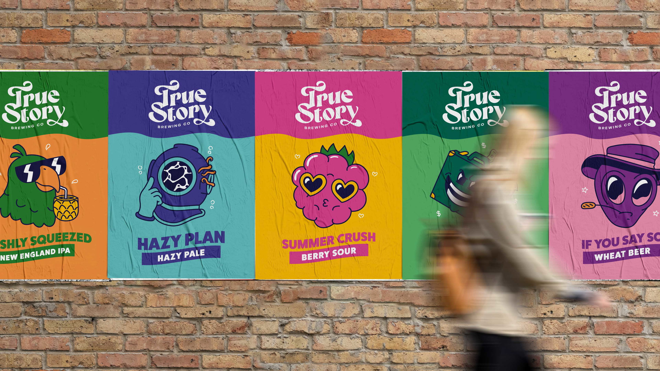 True Story Brewing Co. brand identity poster collection