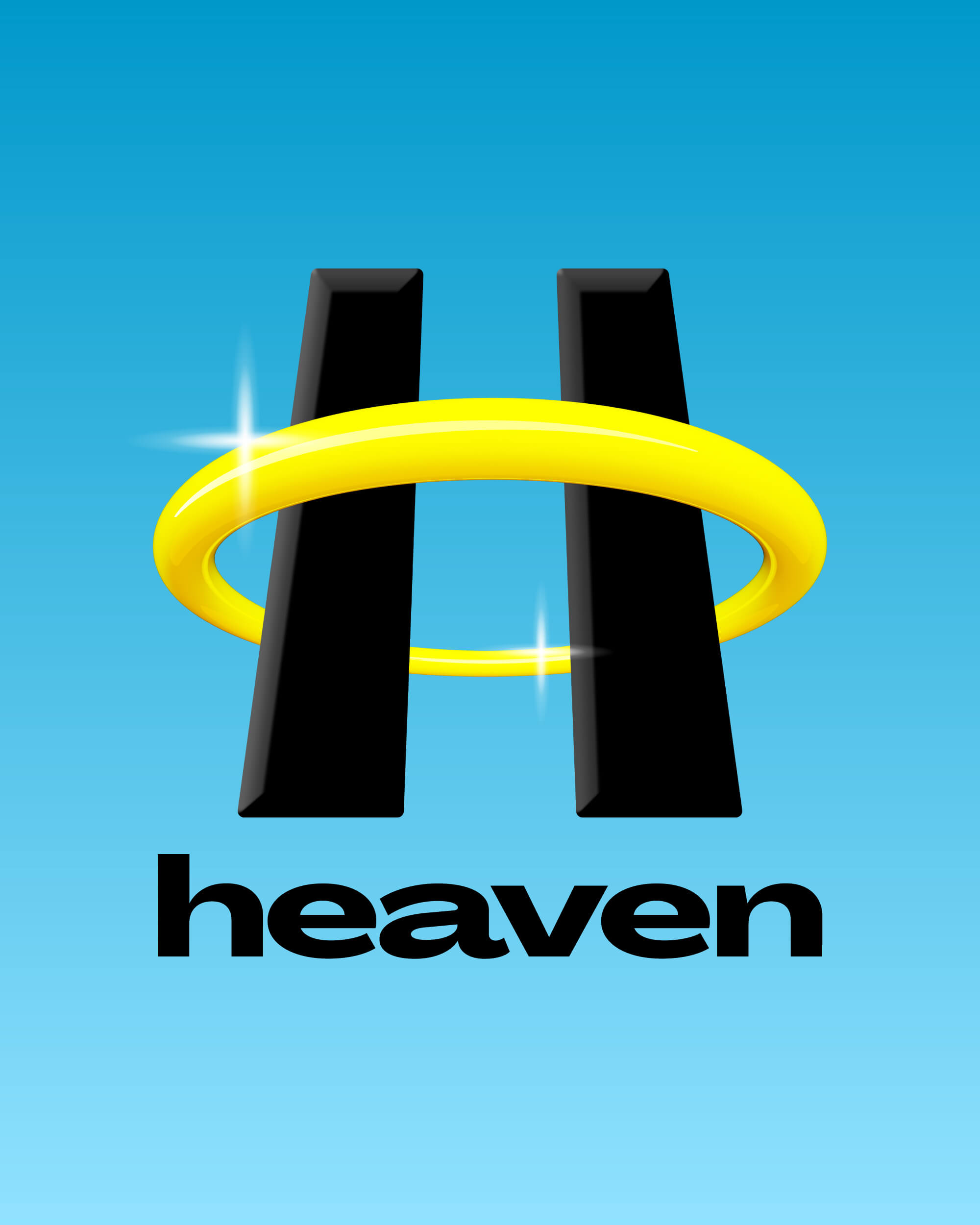 Heaven brand identity logo with halo motif in vertical format