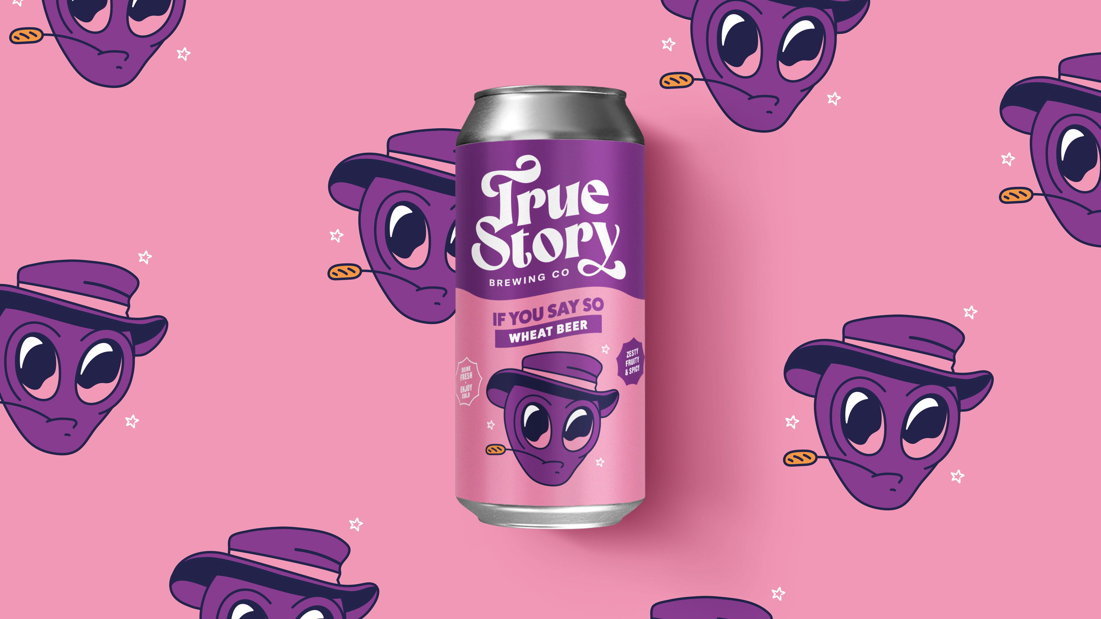 True Story Brewing Co. packaging design can illustration for fourth beer variety