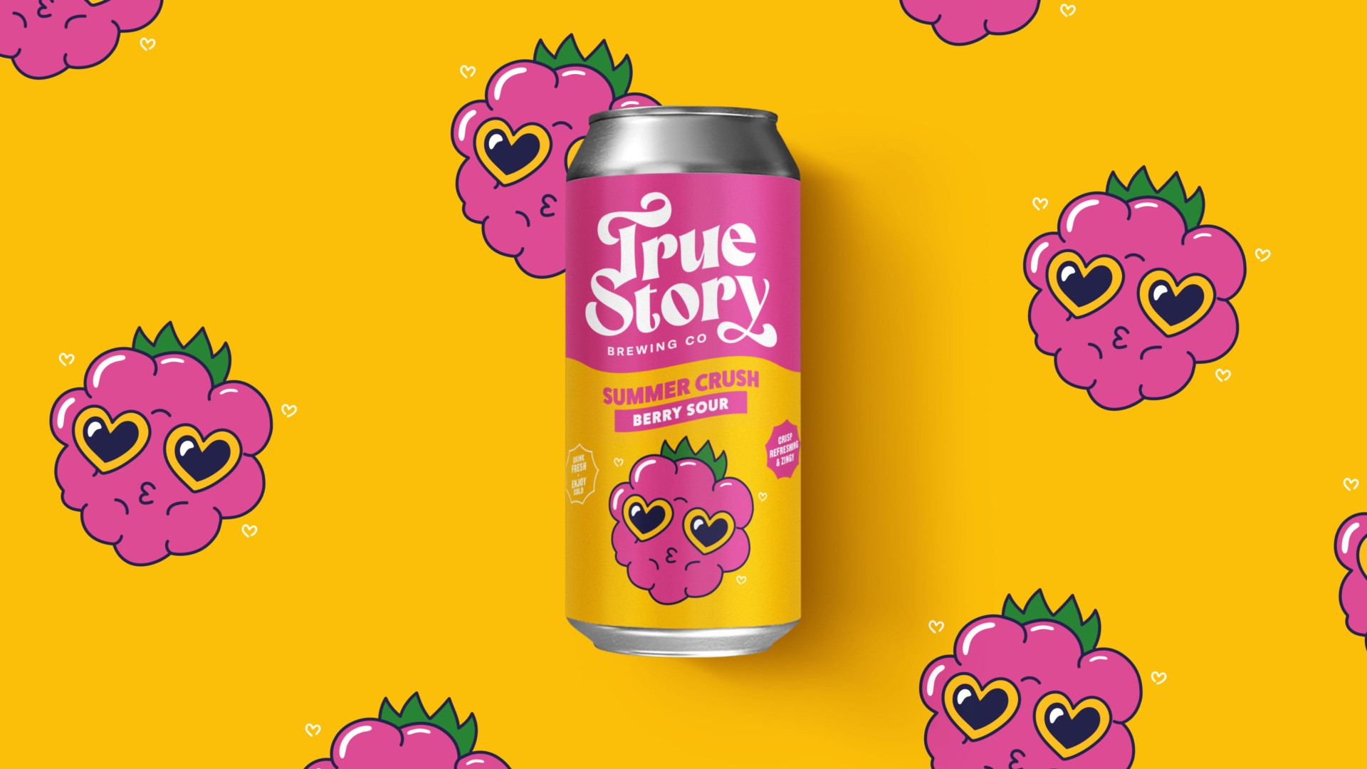 True Story Brewing Co. packaging design can illustration for fifth beer variety