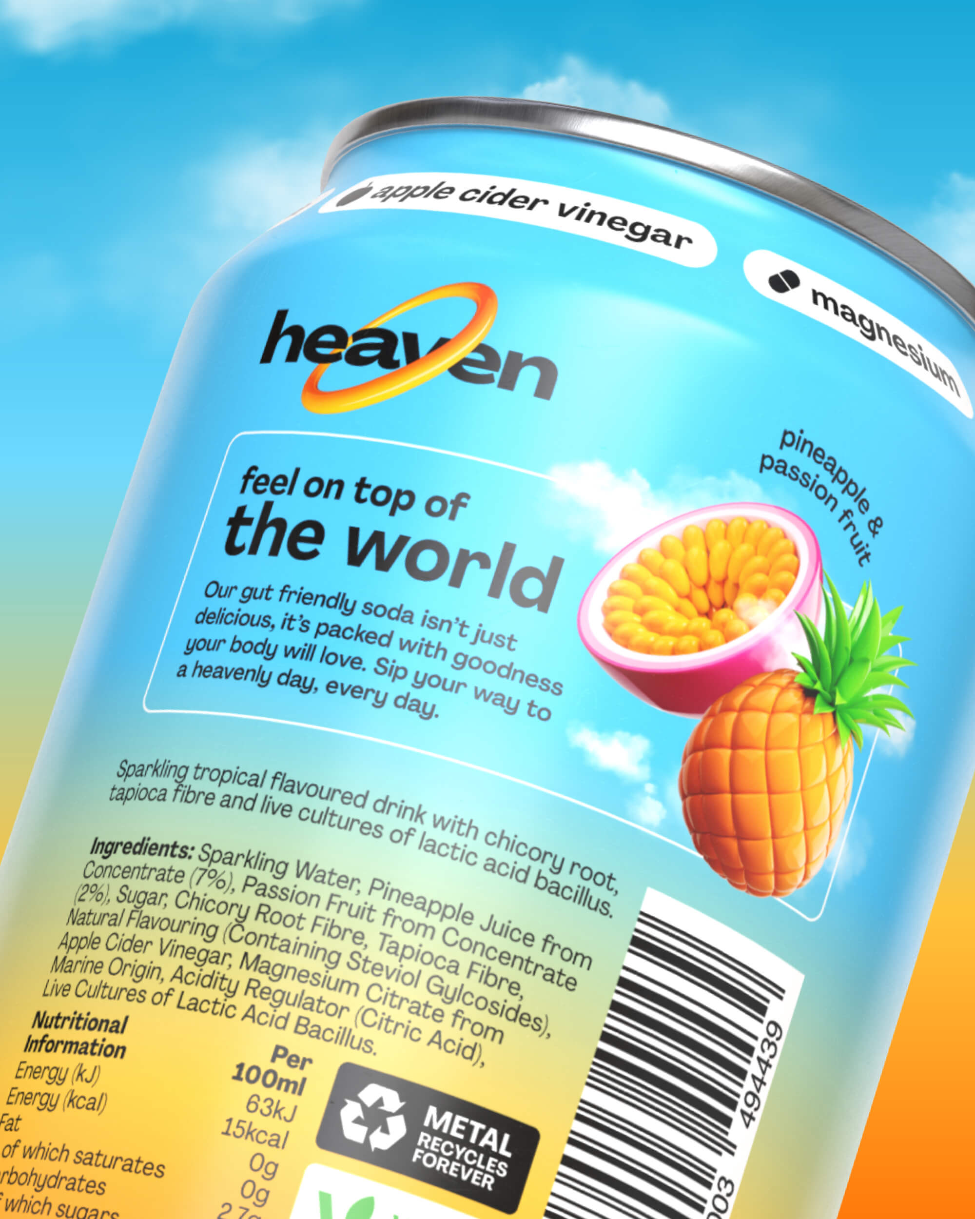 Heaven packaging design can reverse side with benefit callouts and ingredients