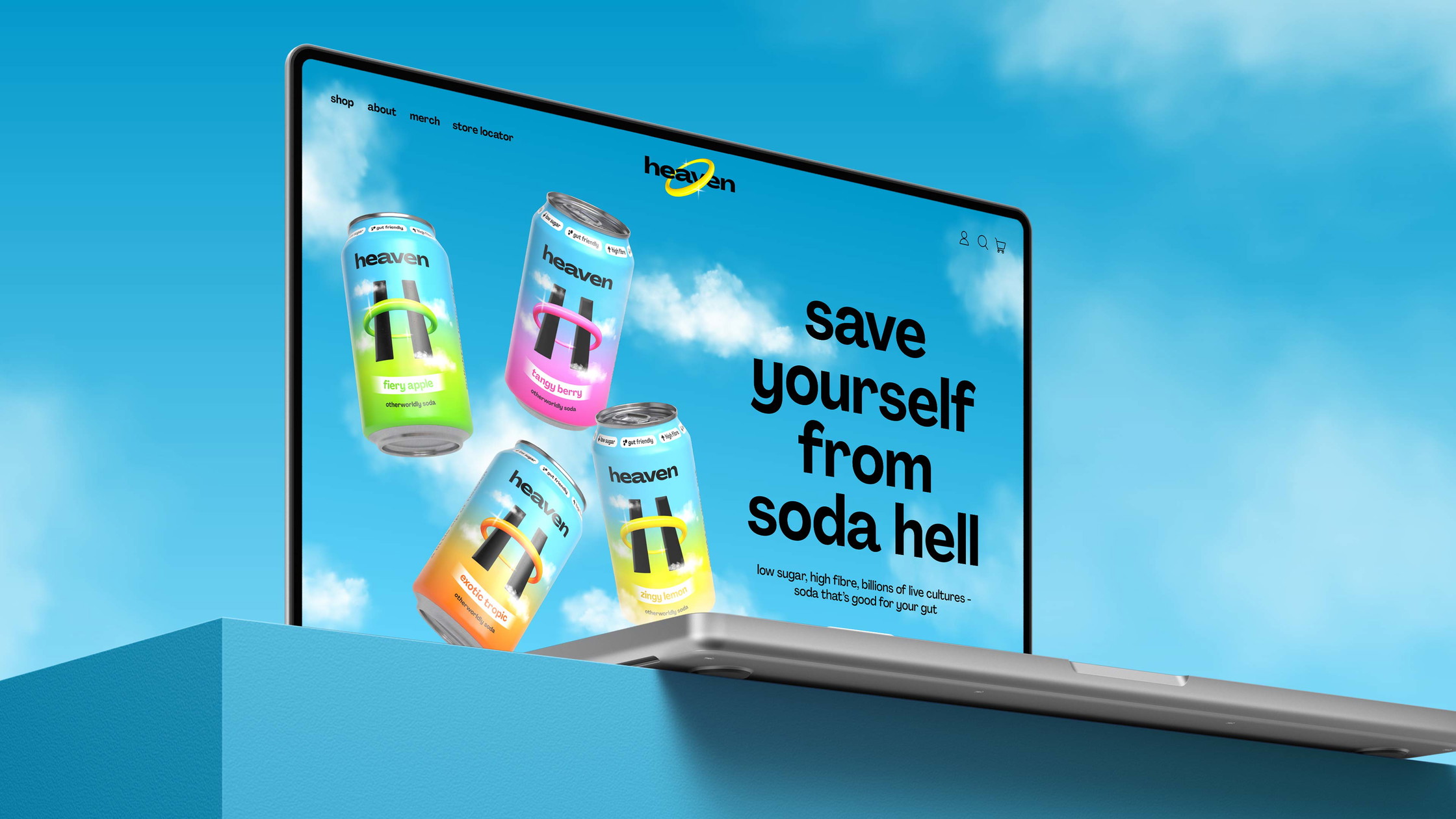 Heaven brand identity applied to website design