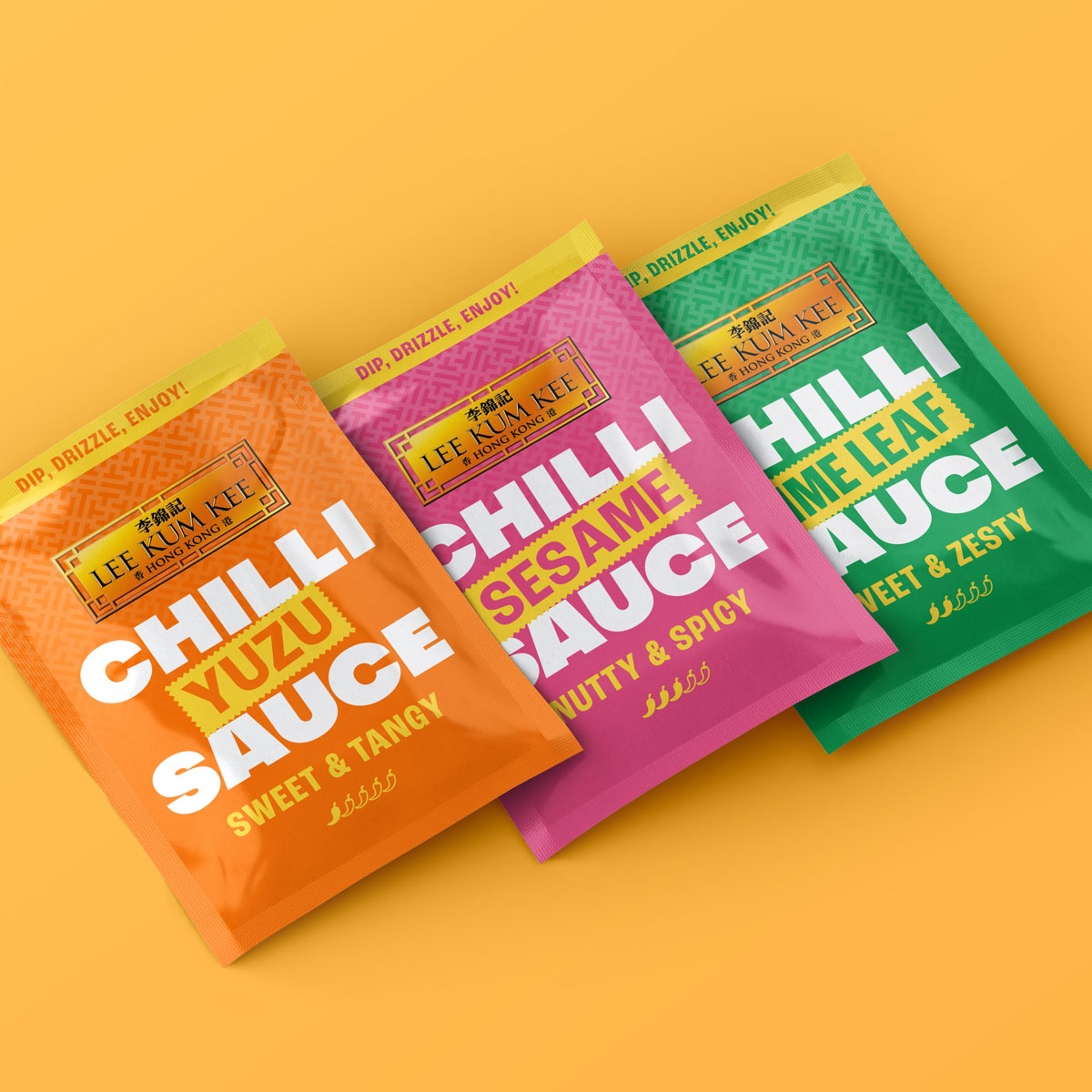 Lee Kum Kee chilli sauce packaging design for single-serve sachet
