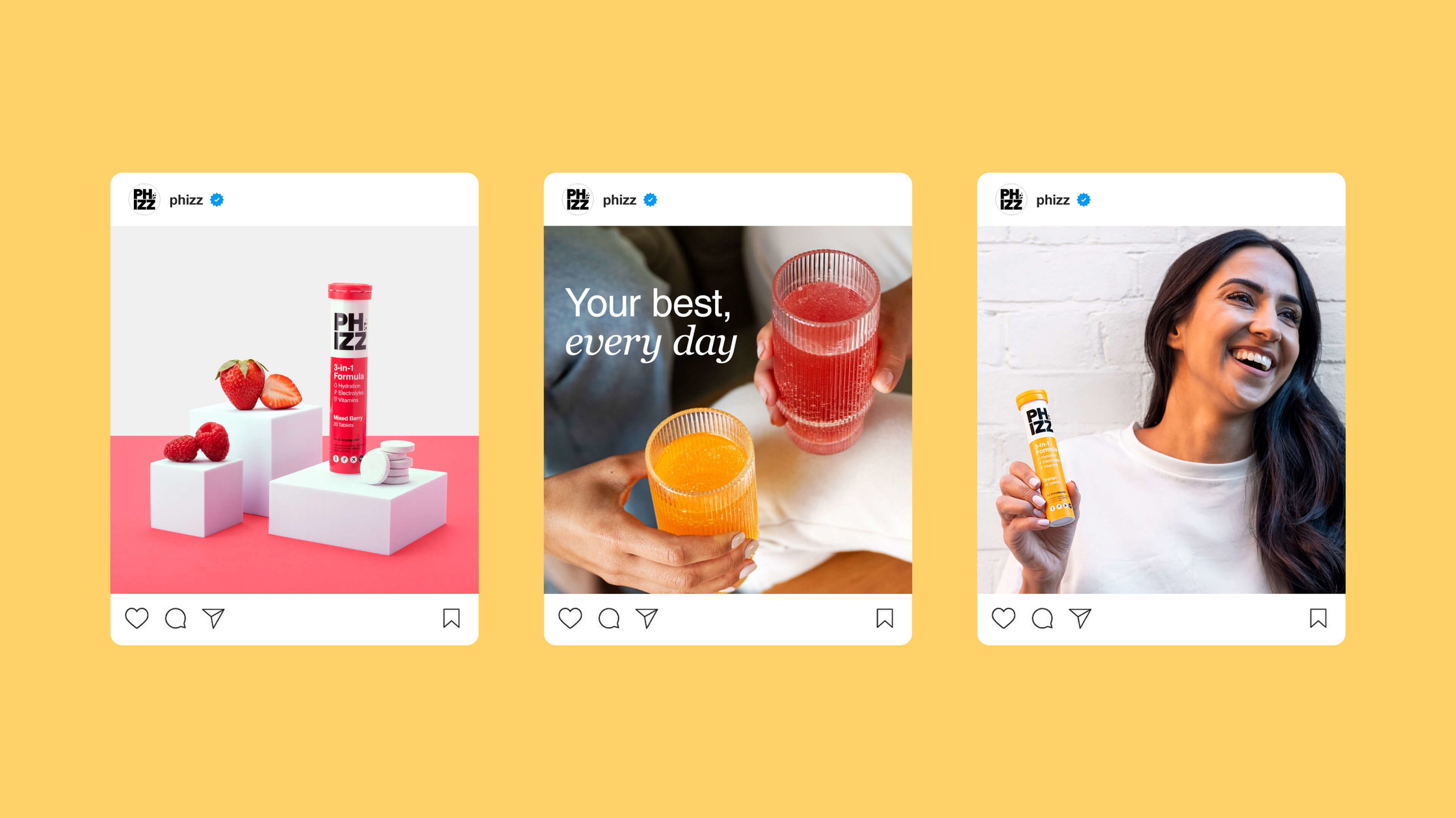 Phizz brand identity social media marketing content