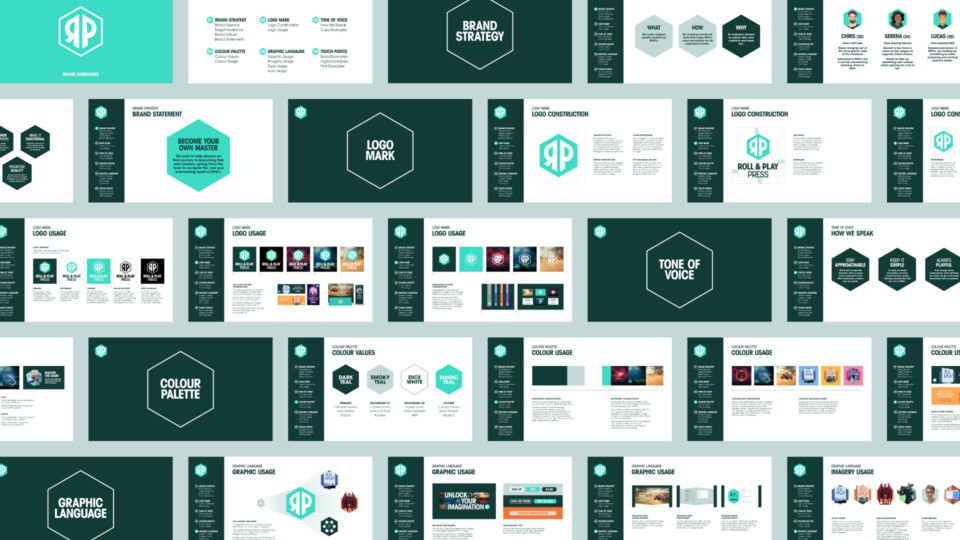 Roll and Play Press brand identity guidelines document