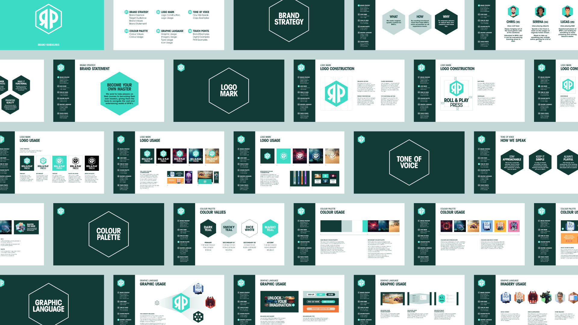 Roll and Play Press brand identity guidelines document