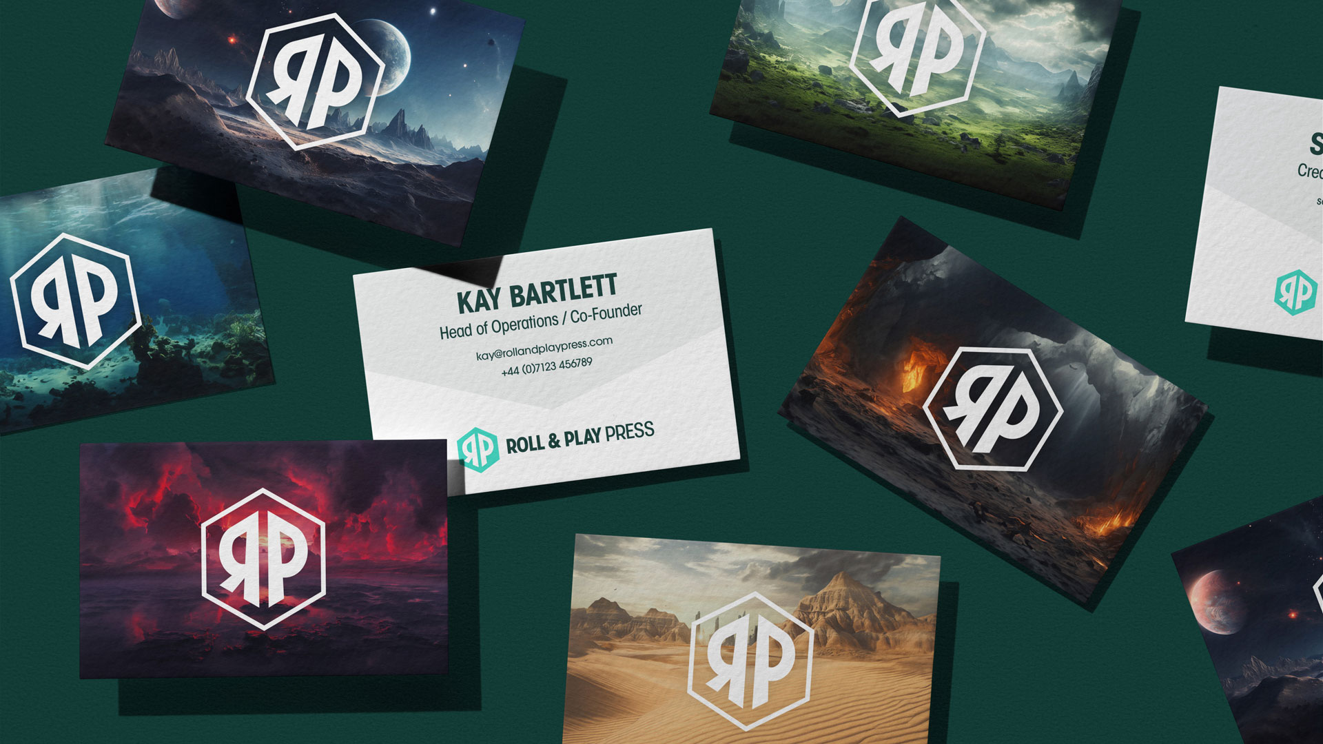 Roll and Play Press brand identity business card design