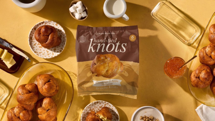 Hand-Tied Knots sweet apple brioche knot packaging photography with illustration