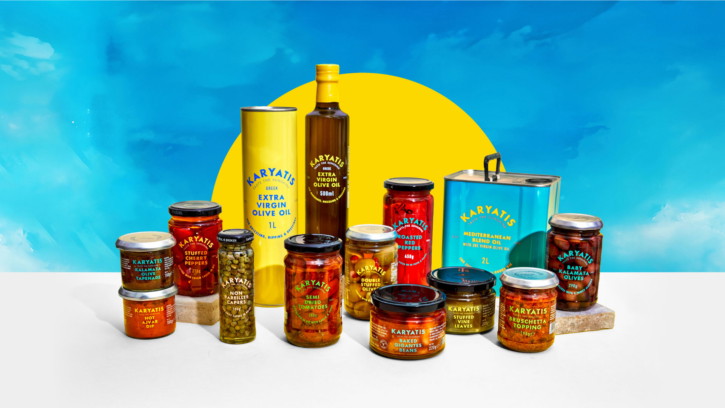 Karyatis Mediterranean brand repositioning and campaign visuals
