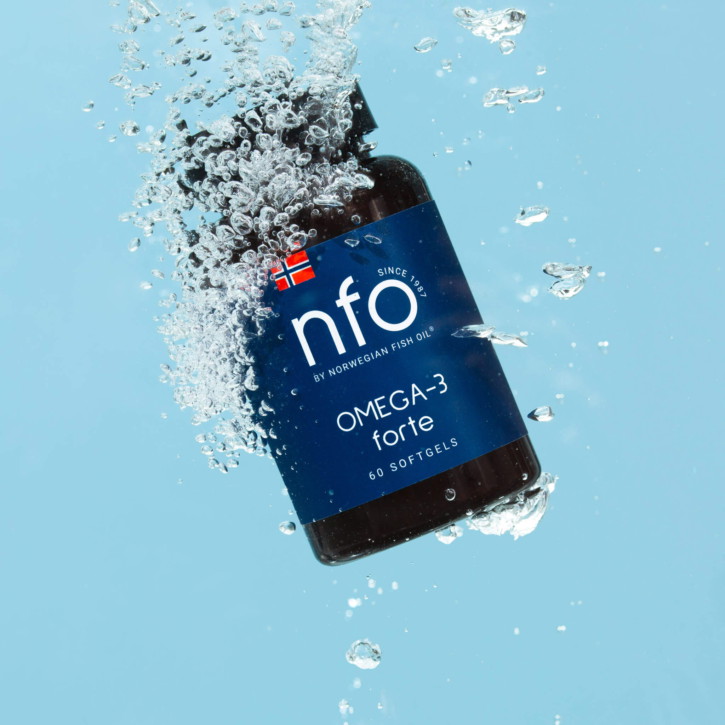 NFO Vitamins bottle photography pairing perspex, glass and raw Nordic stone